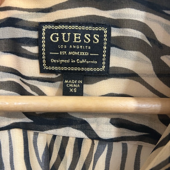 Guess | Zebra print sheer buttoned up shirt - Picture 6 of 9